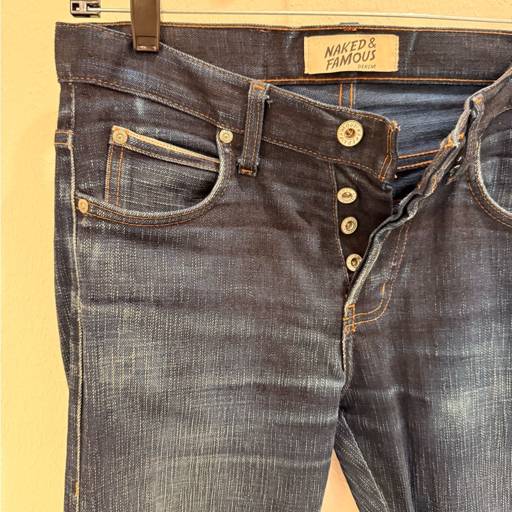Naked & Famous Super Skinny Guy Indigo x Naturel Indigo Slub
Stretch Selvedge